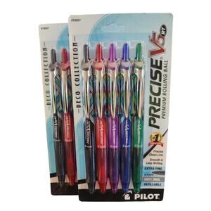 Pilot Precise V5 RT Pens 0.5mm Multicolor Extra Fine Pack of 2 New